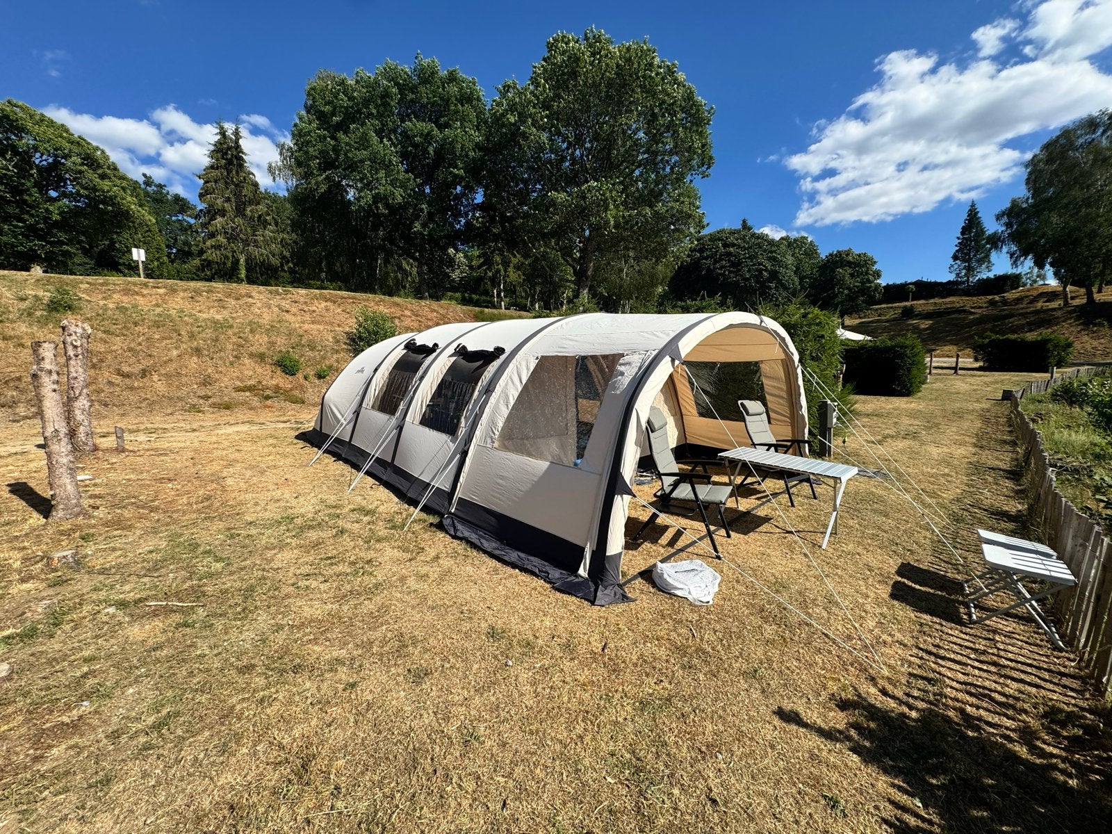 Obelink Miami Easy Air 6 opblaasbare tent + bagagewagen, Ophalen, Gebruikt, Tot en met 6