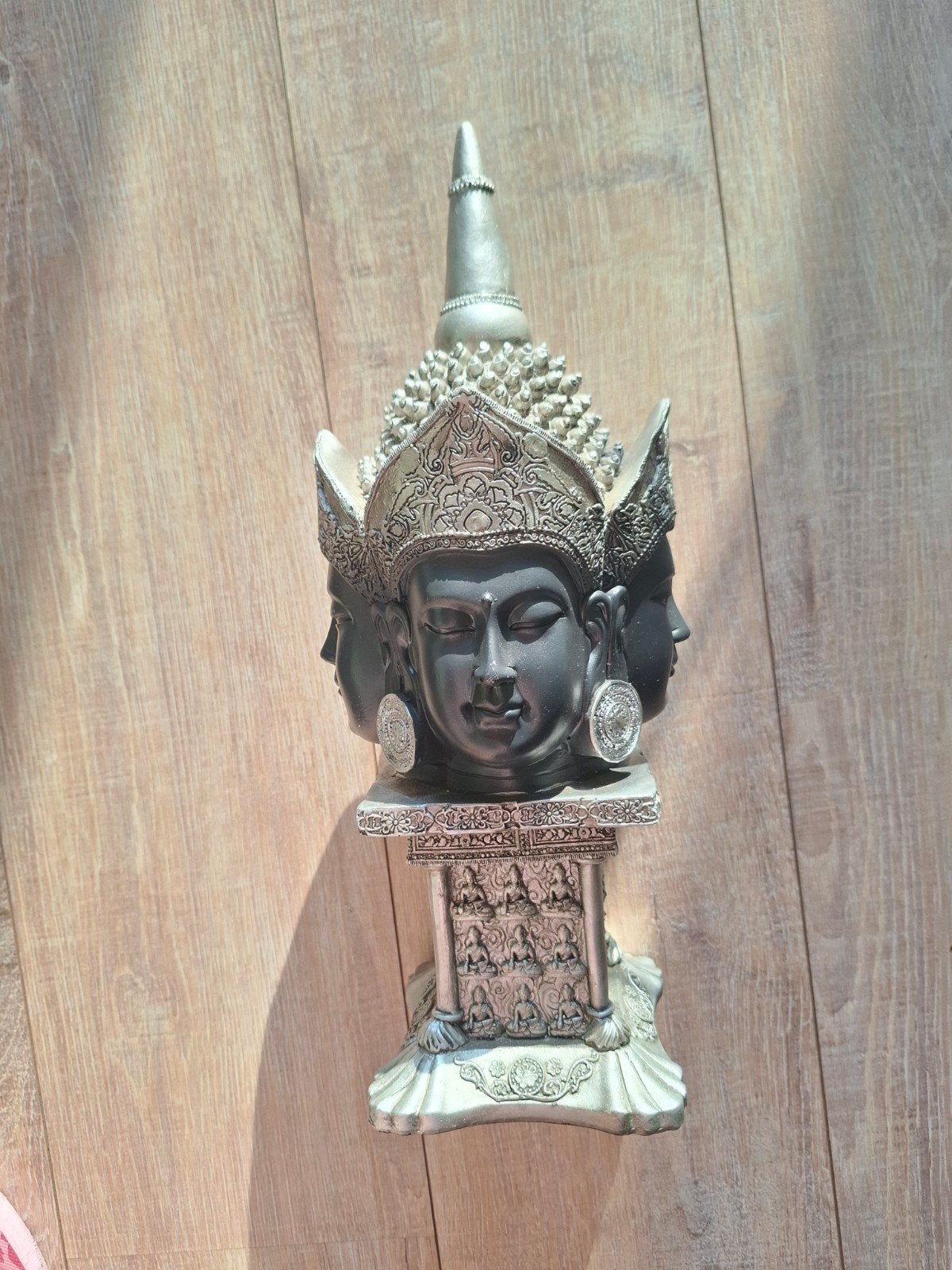 Boeddha beeld met 4 gezichten - 37 cm hoog, 37 cm, Ophalen of Verzenden, Zo goed als nieuw, Zilver