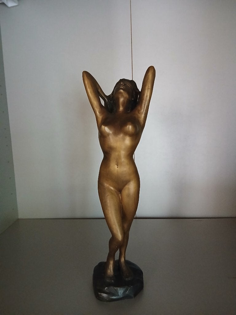 Bronzen beeld van een naakte vrouw, 50x13 cm, Ophalen, Brons