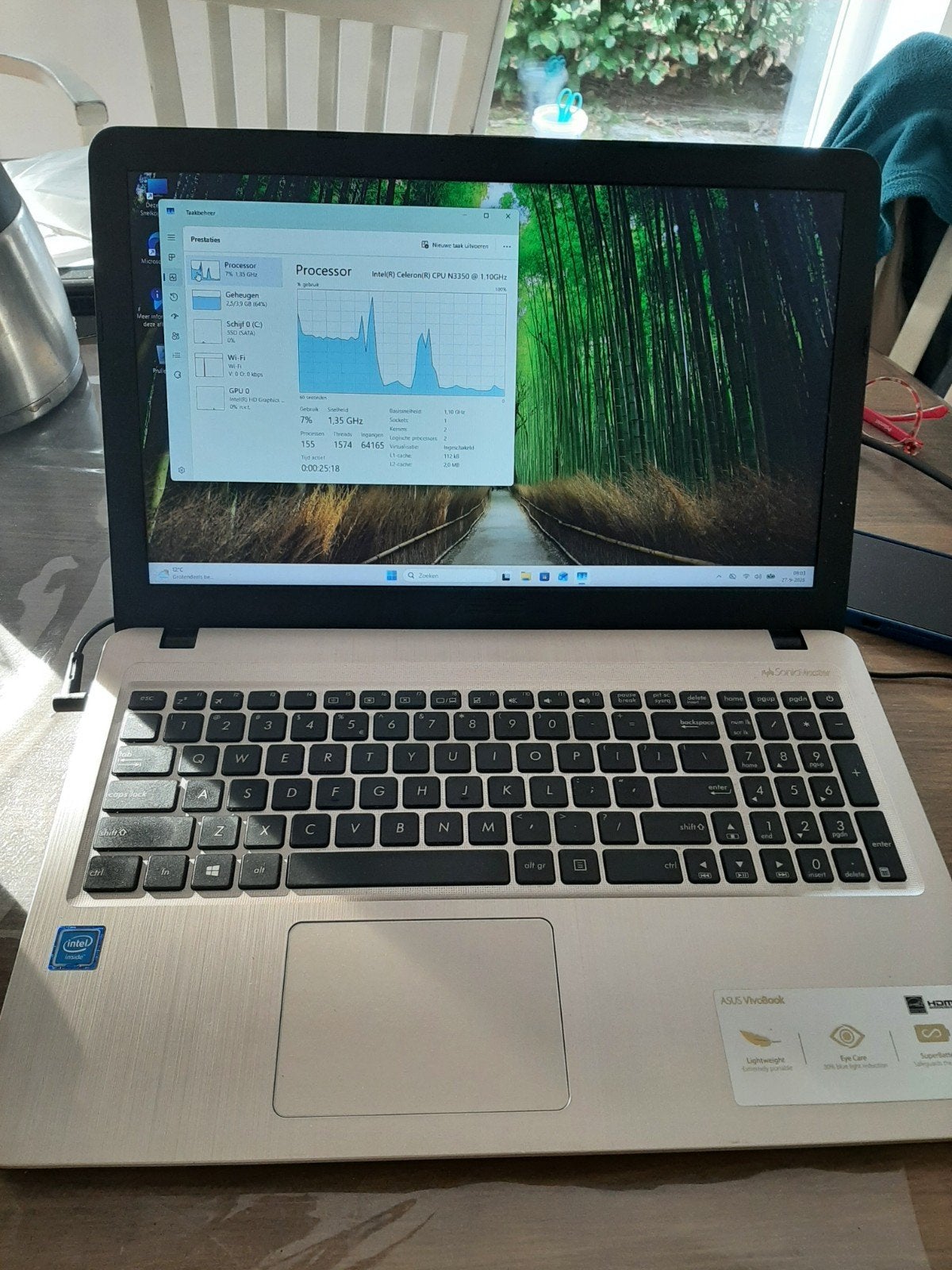 ASUS VivoBook 15 X540NA - Intel N3350 - 4GB  128 gb ssd, Gebruikt, ASUS, Minder dan 2 Ghz, 120 GB