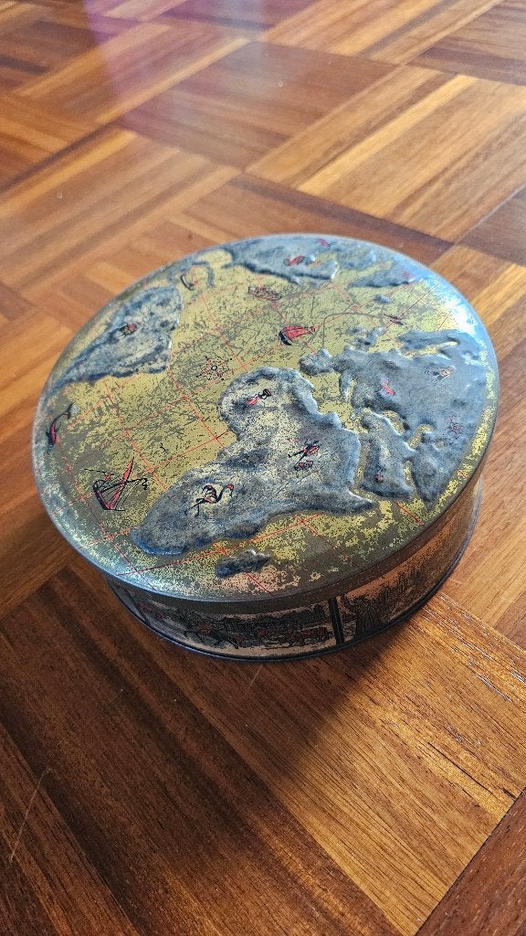 Vintage blik wereld, Verzamelen, Blikken, Ophalen of Verzenden, Gebruikt, Overige