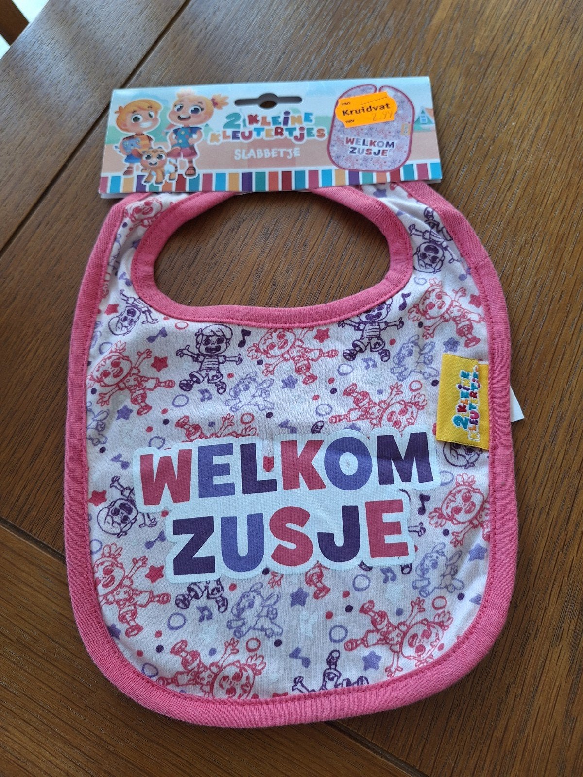 Slabbetje "Welkom zusje" NIEUW, Ophalen of Verzenden, Nieuw