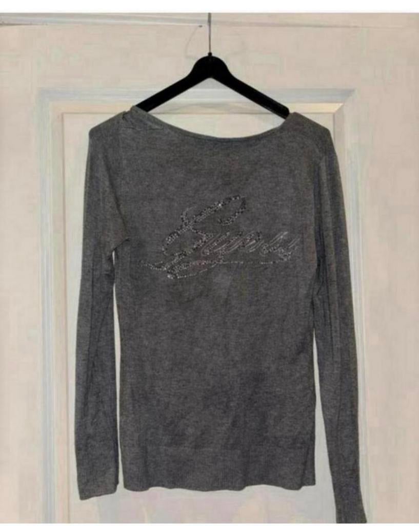 Guess trui grijs met strass maat m, Ophalen of Verzenden, Grijs, Lange mouw