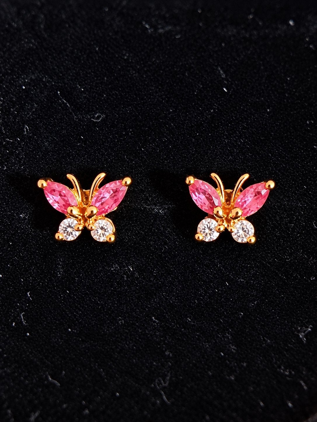 18k Vergulde Oorknopjes met Roze & Witte Amethist, Sieraden, Tassen en Uiterlijk, Anikali2015@ gmail.com, Ophalen of Verzenden