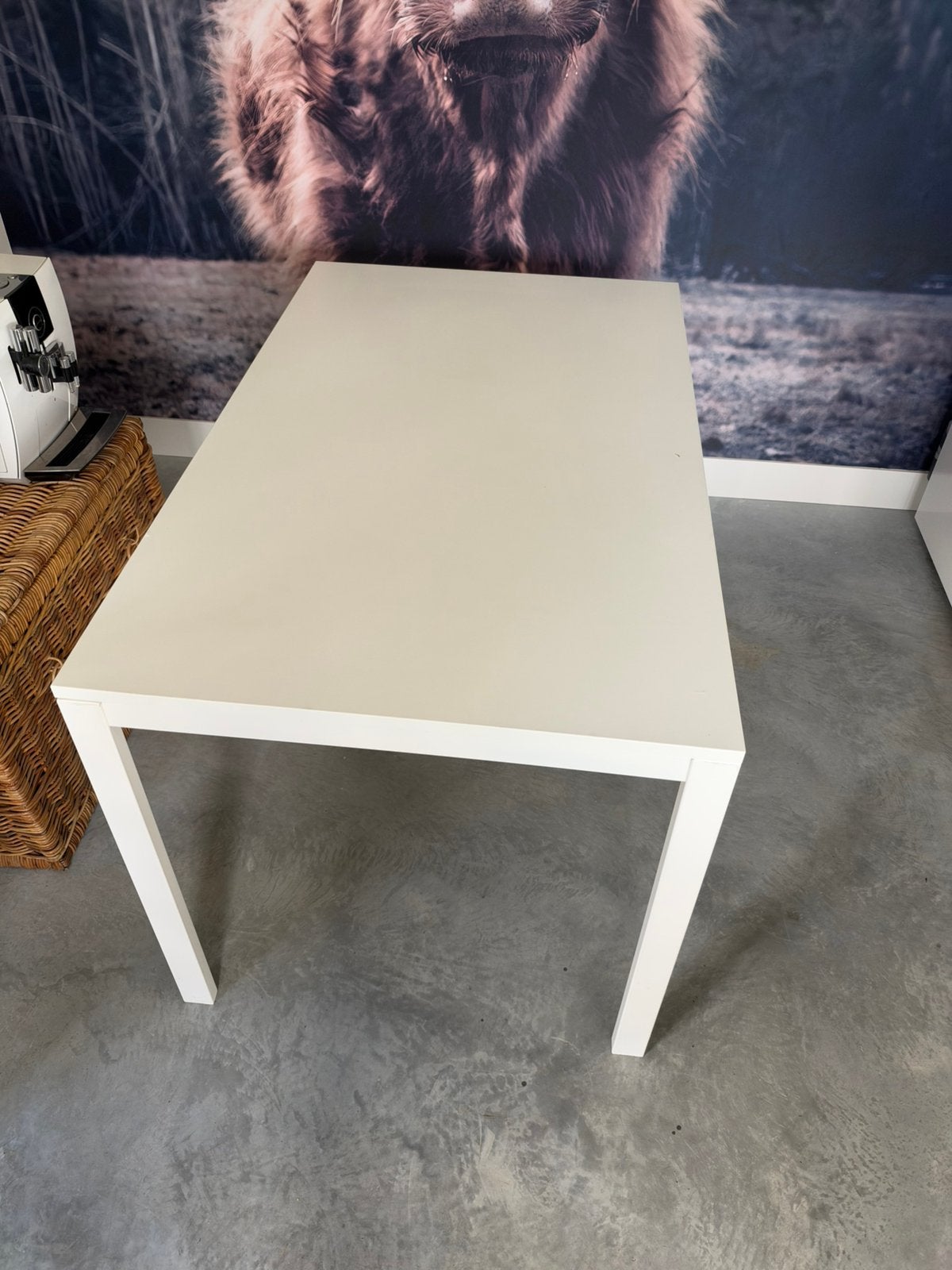 Witte tafel van Ikea, Ophalen, 100 tot 150 cm, 50 tot 100 cm, Zo goed als nieuw