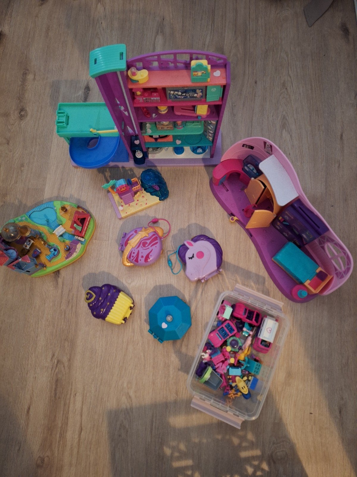Grote Polly Pocket collectie met poppenhuizen en accessoires, Ophalen, Gebruikt, Poppenhuis