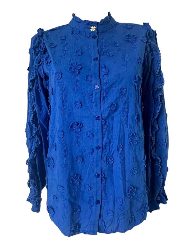 Fabienne Chapot blouse M, Blauw, Ophalen of Verzenden, Zo goed als nieuw