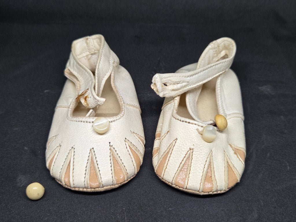 Antieke leren babyschoentjes handgemaakt, Ophalen, Kinderen