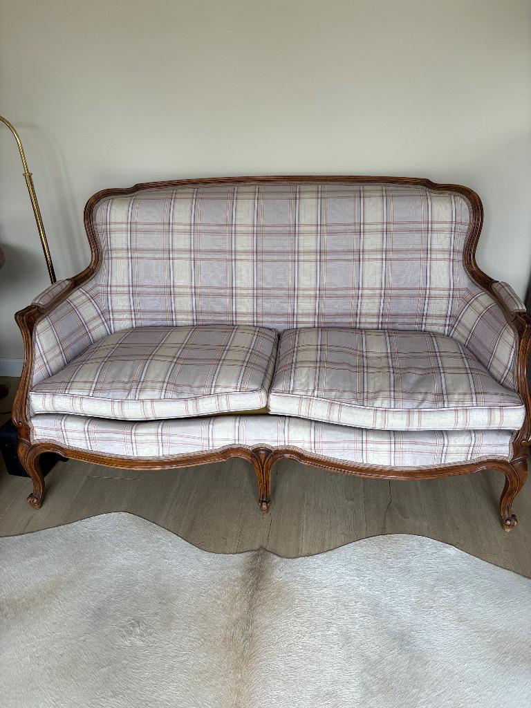 Klassieke Louis XV tweezits bank, Ophalen, Gebruikt, 150 tot 200 cm, Tweepersoons