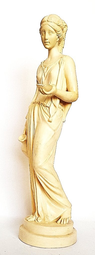 Beeld  van de Griekse godin Hebe, Ophalen of Verzenden, 20 - 50 cm, Beeld, Beige