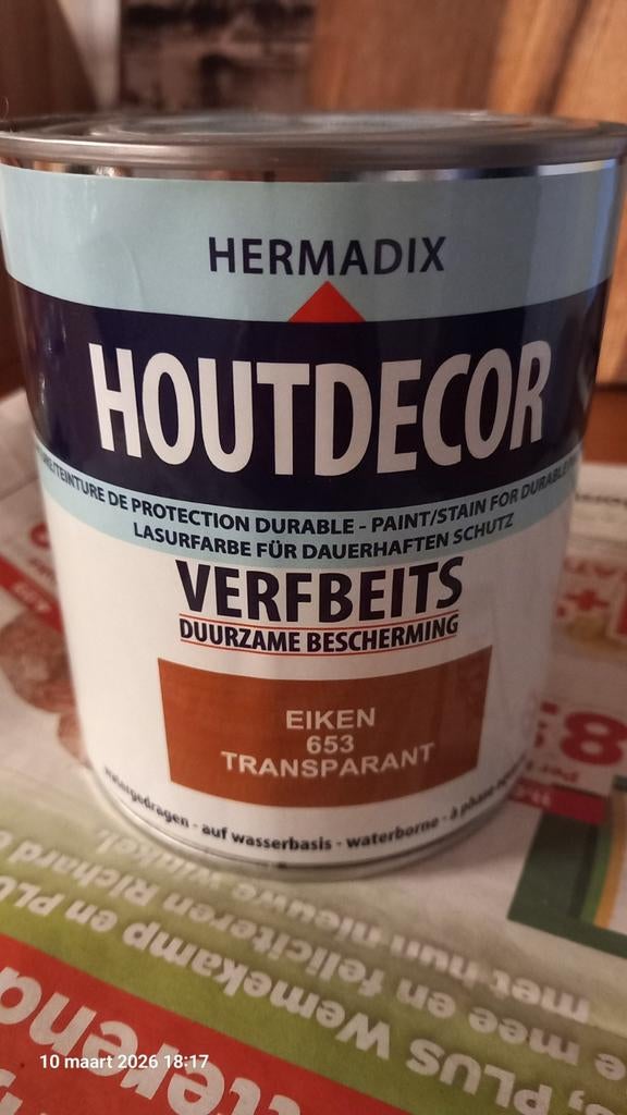Hermadix houtdecor beits kleur eiken, Doe-het-zelf en Verbouw, Verf, Beits en Lak, Ophalen of Verzenden, Nieuw, Beits