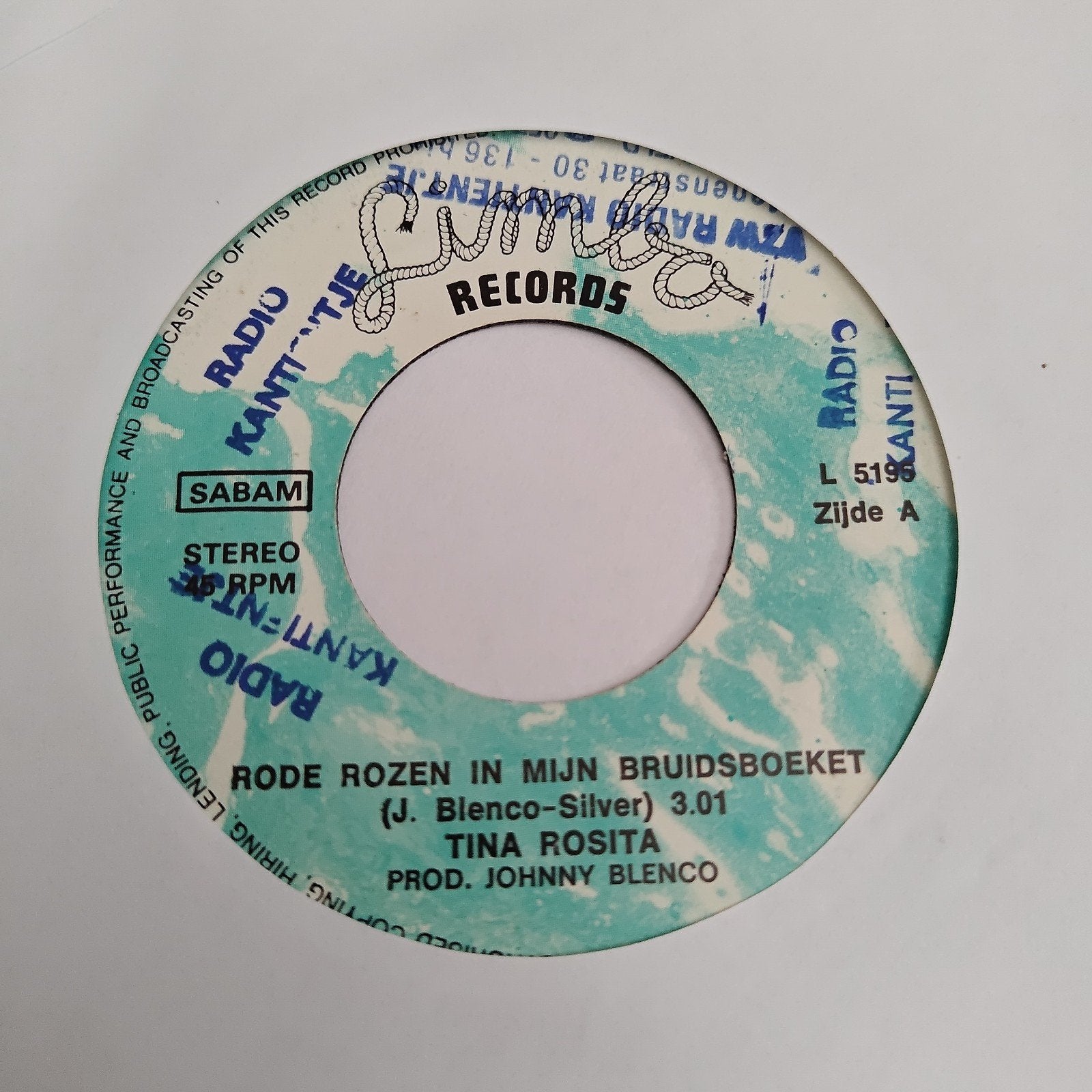 Tina Rosita - Rode Rozen in Mijn Bruidsboeket (7 inch), Cd's en Dvd's, Gebruikt, 7 inch, Ophalen of Verzenden, EP