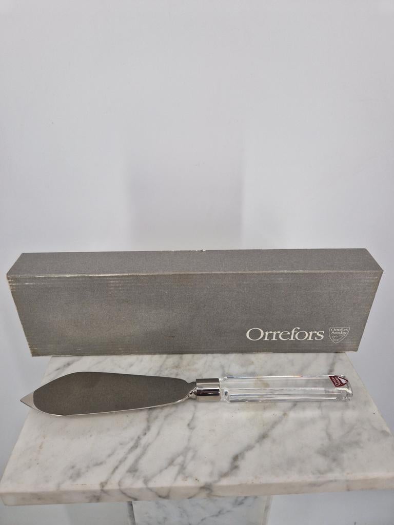 Orrefors Sweden Taartschep | Glas Handvat | In Doos, Orrefors Sweden, Onbekend, Nieuw, Ophalen of Verzenden