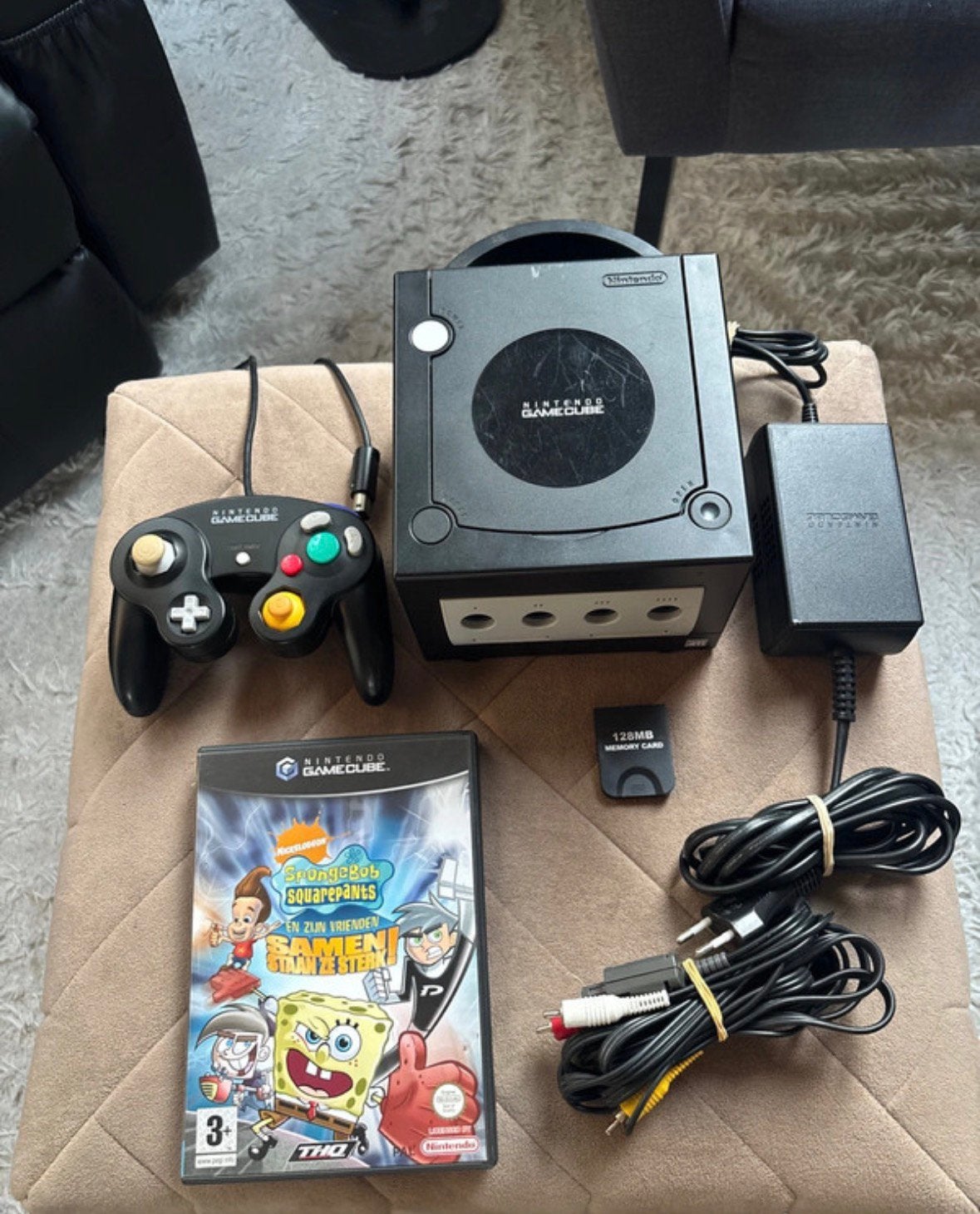 GameCube Bundel, Spelcomputers en Games, Spelcomputers | Nintendo GameCube, Gebruikt, Zwart, Met games, Ophalen of Verzenden