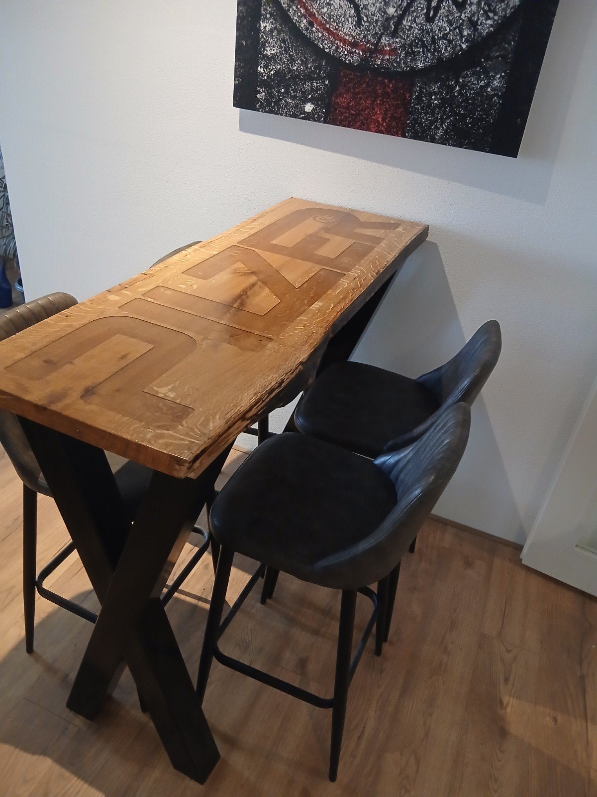 Bartafel met 4 krukken, Ophalen, Rechthoekig, 100 tot 150 cm, 50 tot 100 cm