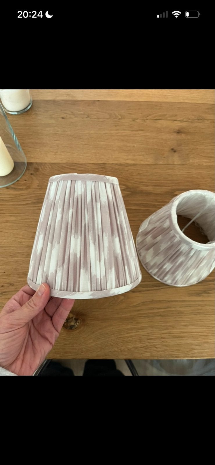 IKAT Taupe Katoenen Lampenkap 15cm - 2 stuks, Huis en Inrichting, Bruin, Rond, Nieuw, Ophalen of Verzenden