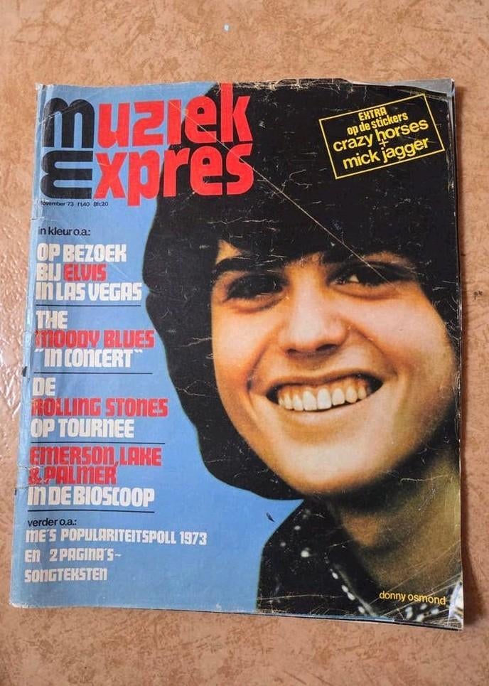 Muziek Expres - November 1973 - Donny Osmond Cover, Ophalen of Verzenden, Gelezen, Artiest