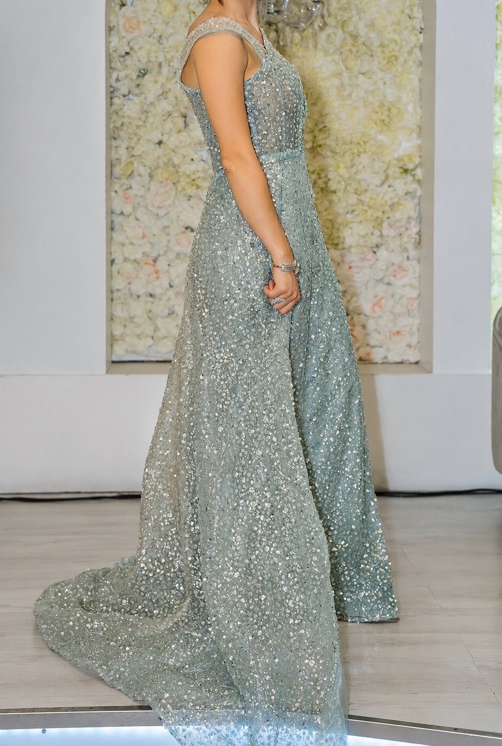 Elegante Galajurk met Pailletten - Maat M, Kleding | Dames, Ophalen, Zo goed als nieuw, Maat 38/40 (M), Groen