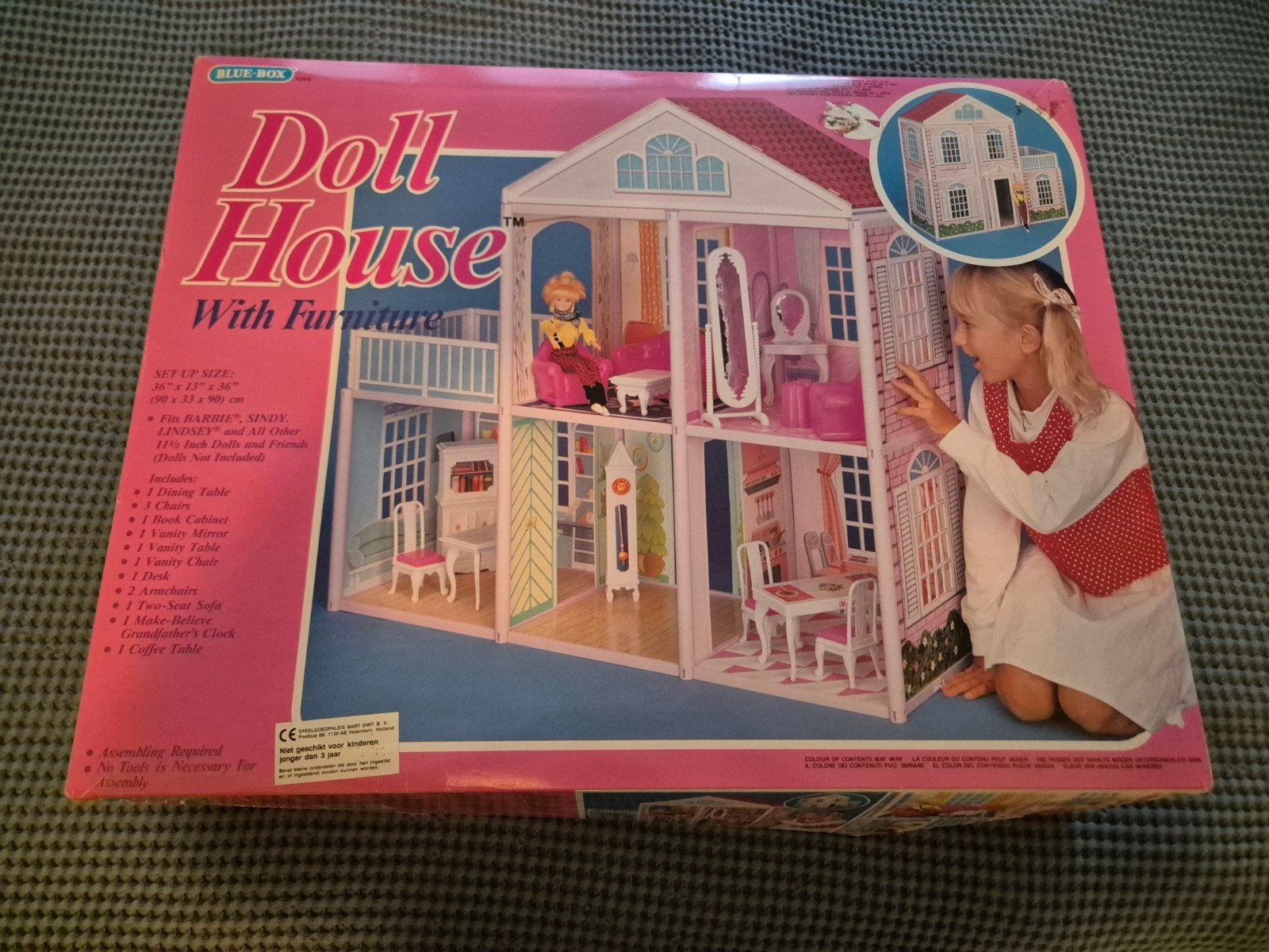 Poppenhuis Blue Box 90x33x90 cm geschikt voor Barbie, Ophalen of Verzenden, Gebruikt, Poppenhuis
