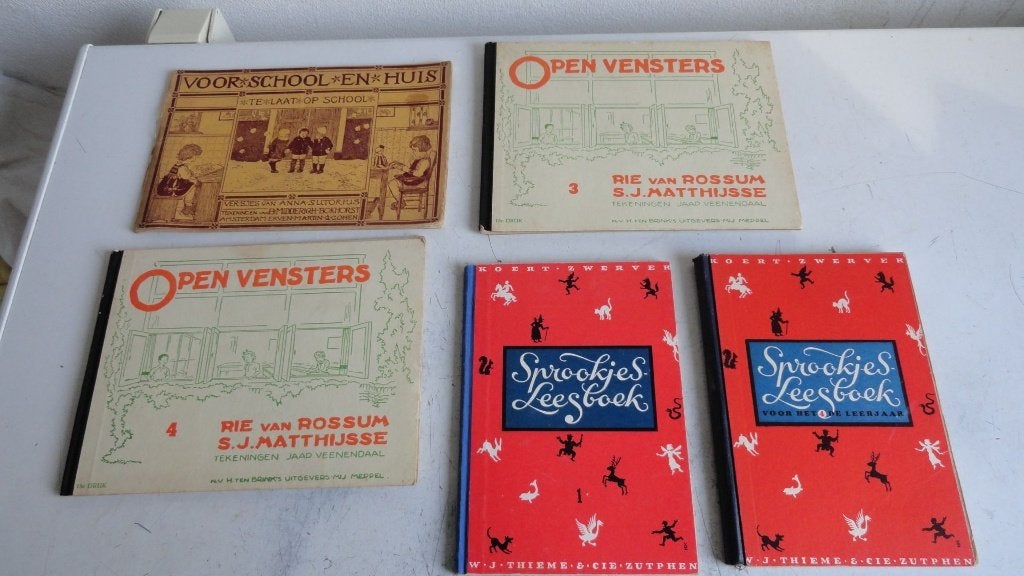 Lesboekjes, antiek Open Vensters, Voor school en huis etc, Ophalen of Verzenden