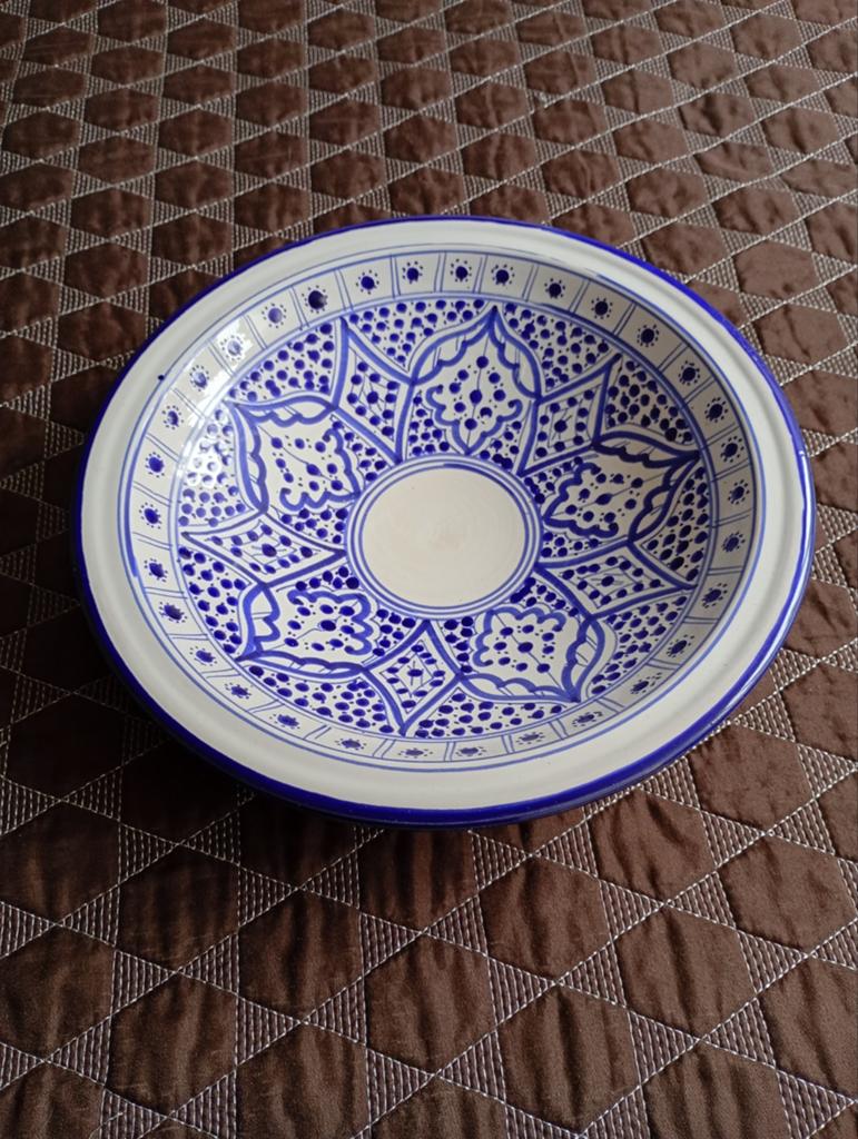 Mooie blauwe stenen schaal - Perfecte staat, 33 cm, Antiek en Kunst, Antiek | Schalen, Ophalen of Verzenden