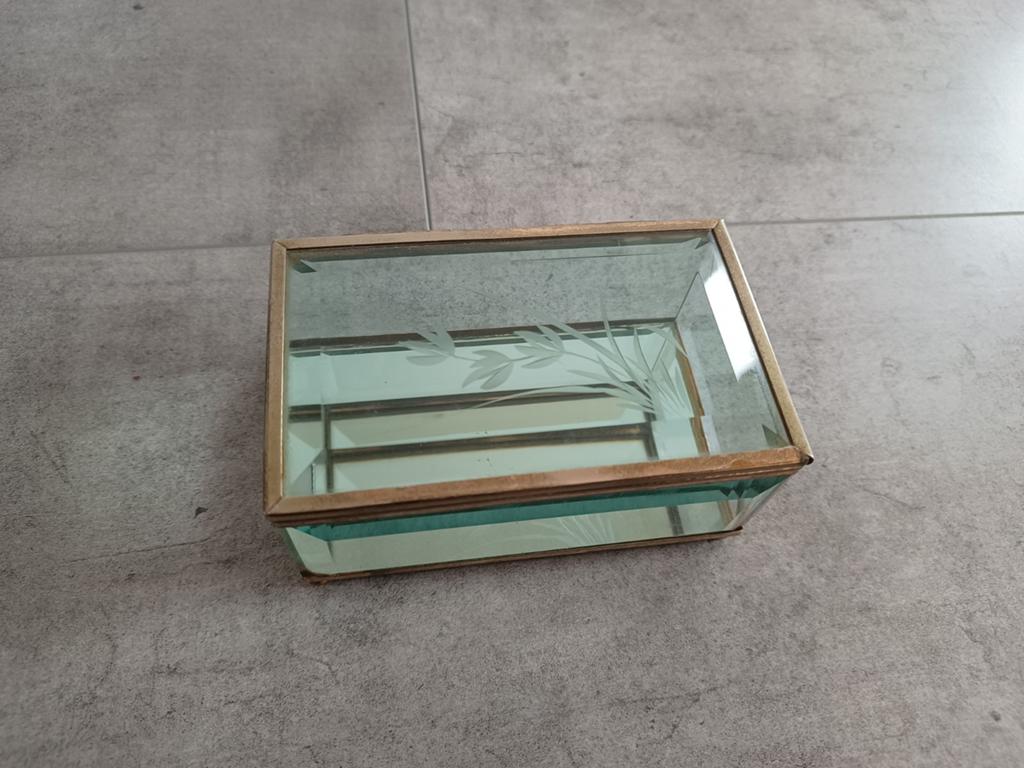 Vintage sieradendoosje met geëtst glas, Verzenden
