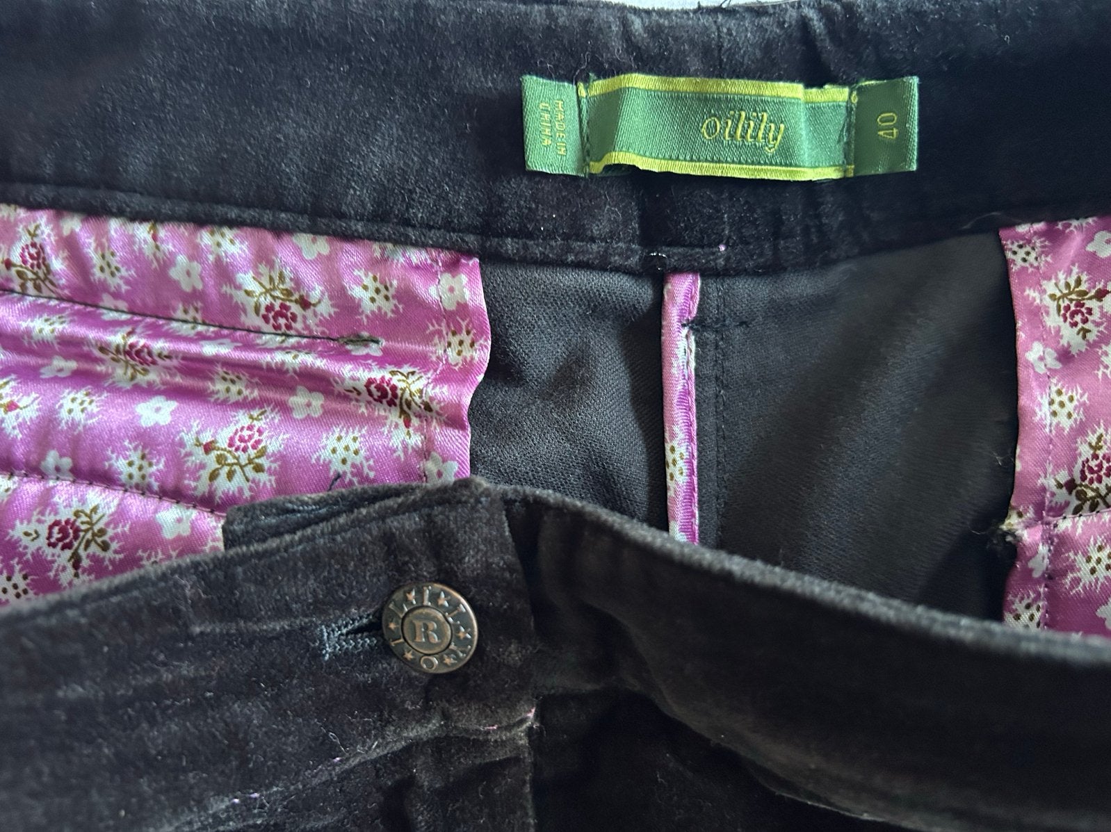 Oilily fluwelen driekwart broek maat 40, Maat 38/40 (M), Zwart, Ophalen of Verzenden, Zo goed als nieuw