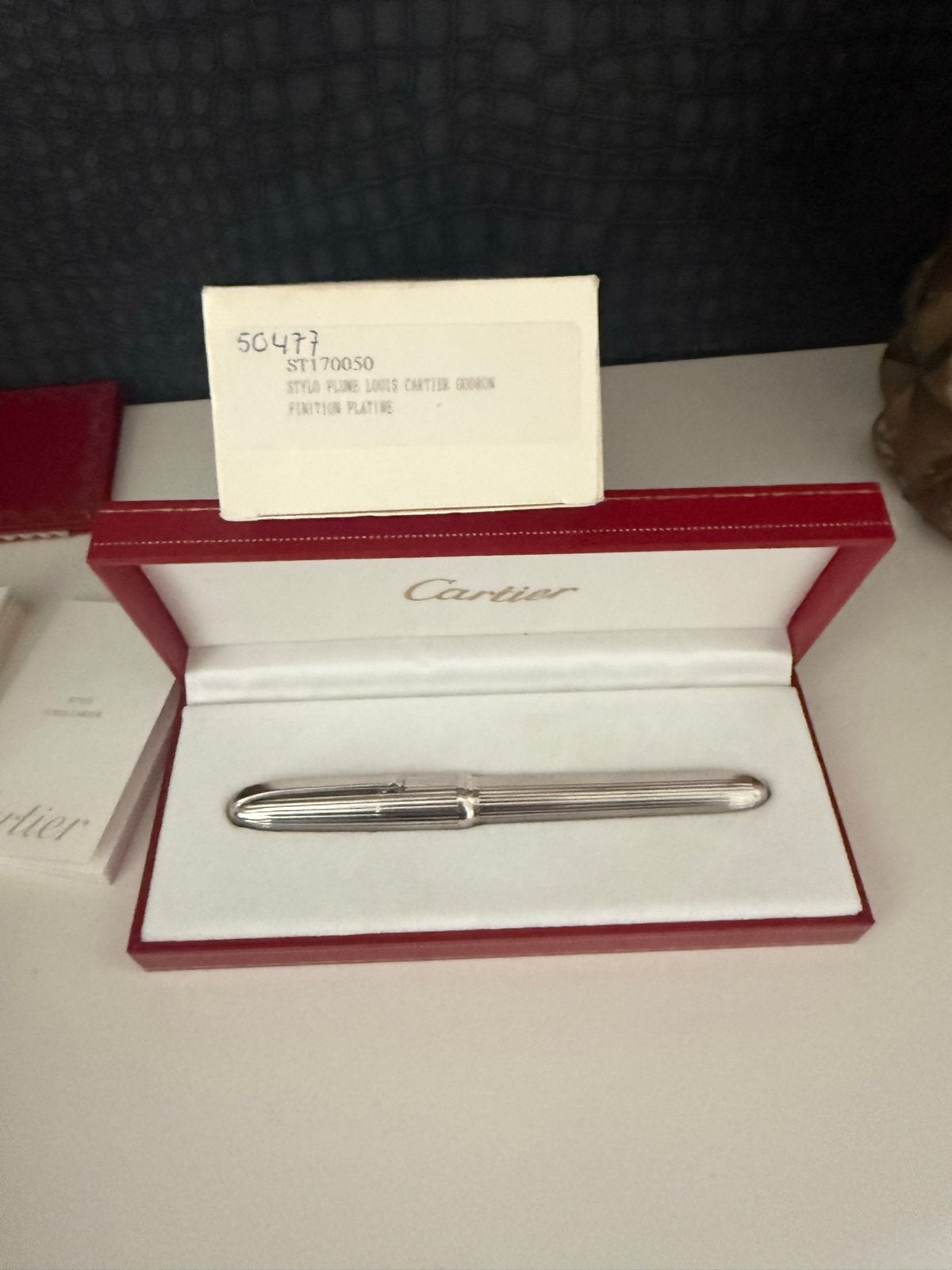 New full set  platina Cartier Louis Cartier Godron vulpen, Verzamelen, Ophalen of Verzenden, Nieuw