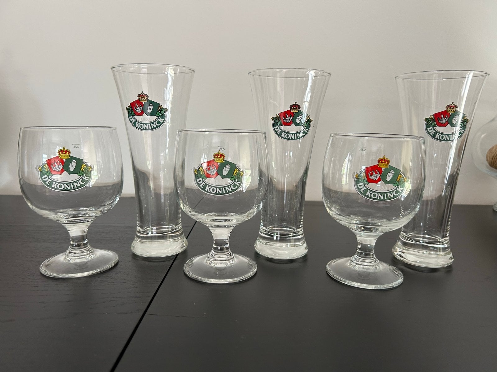 6 De Koninck bierglazen, Verzamelen, Ophalen of Verzenden, Zo goed als nieuw, Glas of Glazen, Overige merken