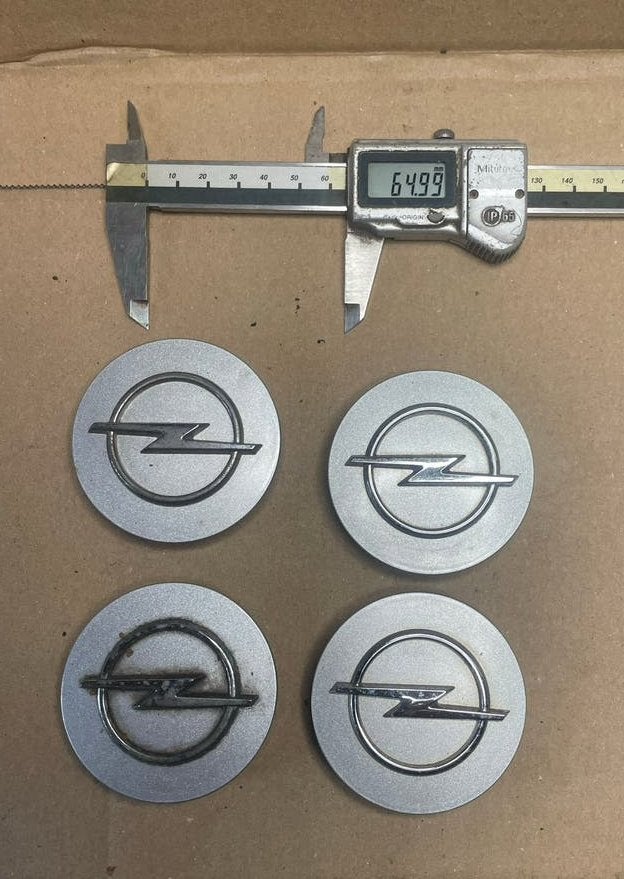 Set van 4x 65mm Grijze Opel Naafdoppen Wielkappen, Ophalen of Verzenden, Gebruikt
