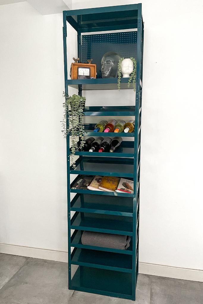 Metalen magazijnrek, stellingkast gereedschapskast turquoise, Huis en Inrichting, Kasten | Stellingkasten, Gebruikt, Ophalen