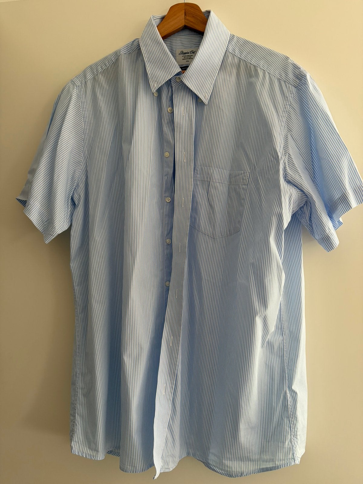 ZGAN lichtblauw Steppin Out overhemd met korte mouw maat XXL, Ophalen of Verzenden, Zo goed als nieuw, Blauw, Overige halswijdtes