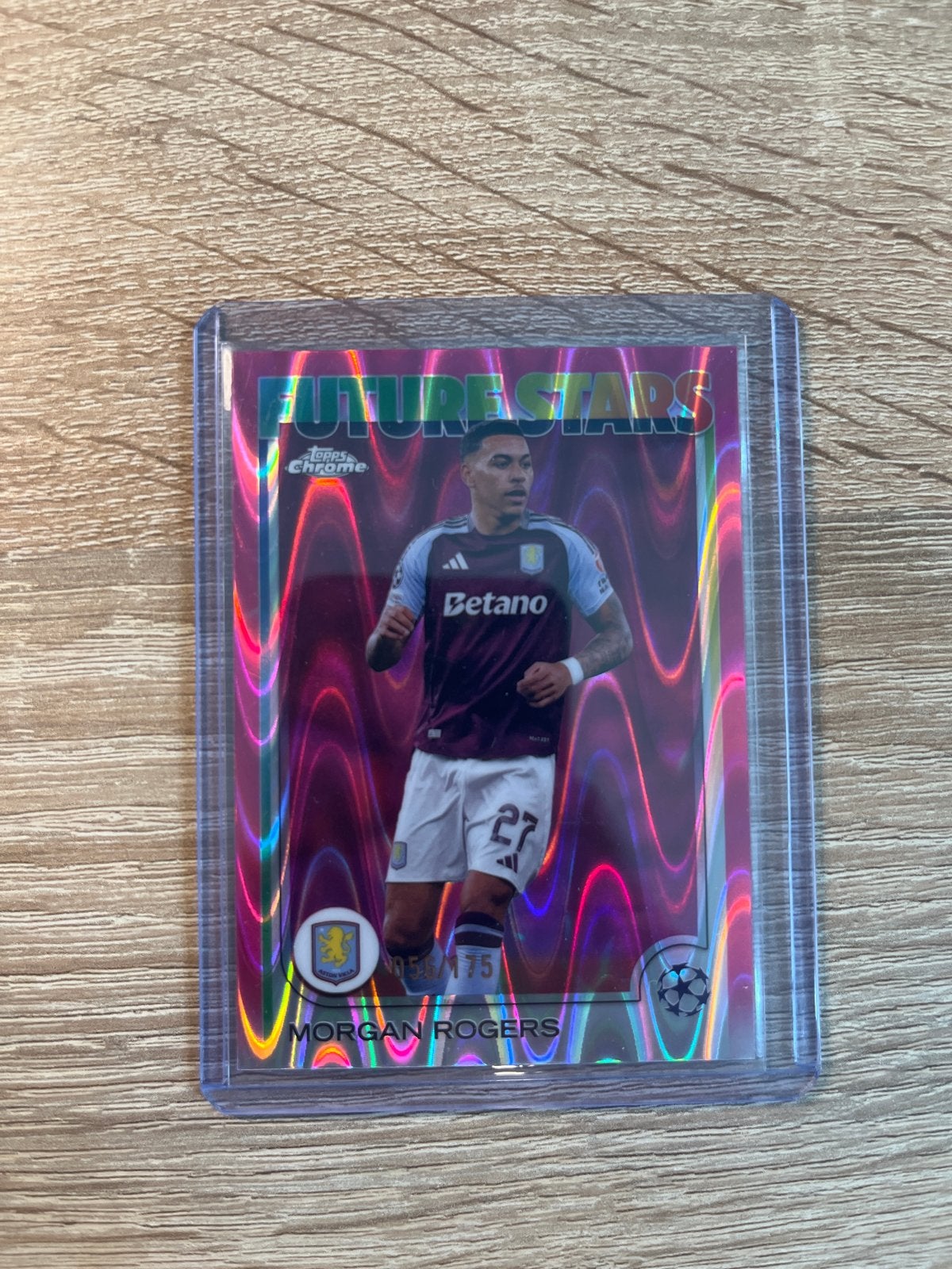 Morgan Rogers Future Stars Topps Chrome 56/175 Aston Villa, Ophalen of Verzenden, Zo goed als nieuw, Buitenlandse clubs, Spelerskaart