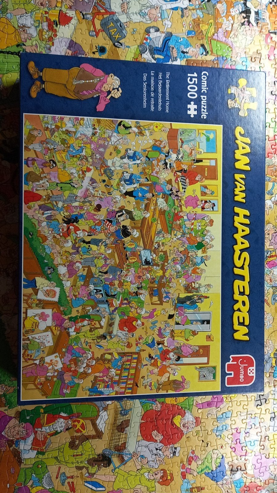 Jan van Haasteren- Het Bejaardentehuis 1500 stukj, Ophalen of Verzenden, 500 t/m 1500 stukjes, Gebruikt, Legpuzzel