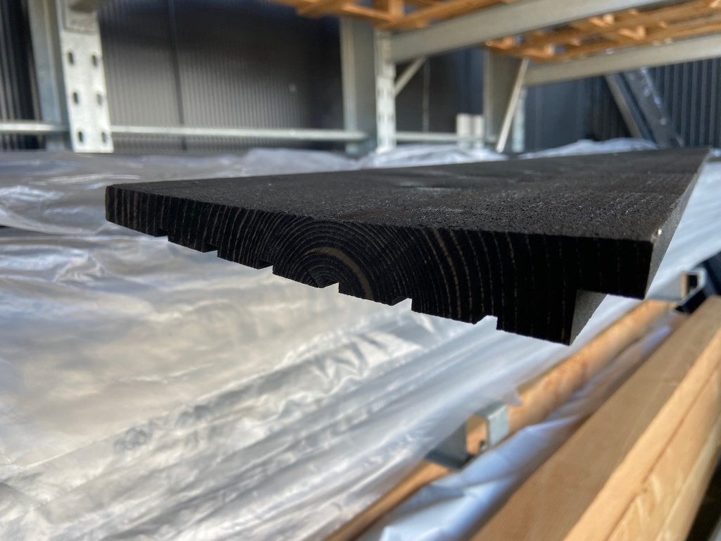 Zweeds rabat vuren excellent Zwart 1,4/2,8x19,5x420 J&W 159, Ophalen, Nieuw, 250 cm of meer, Planken