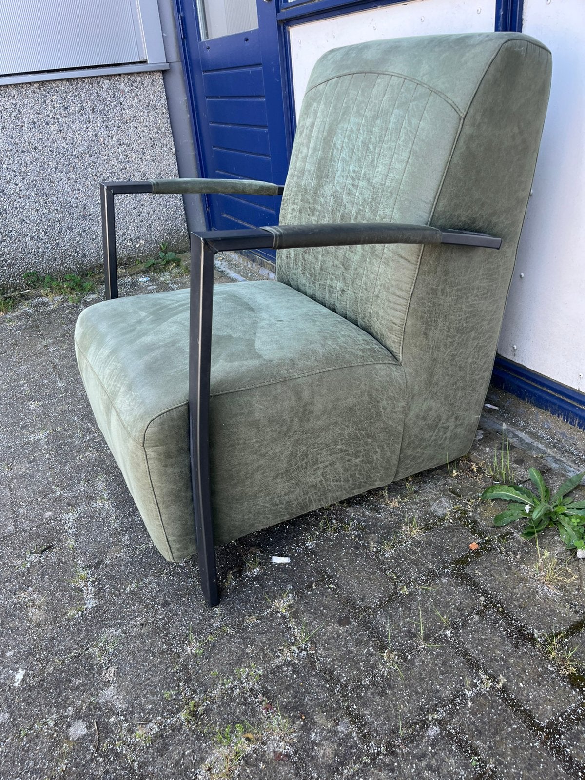 Fauteuil olijf groen, Ophalen, Zo goed als nieuw, 75 tot 100 cm, 50 tot 75 cm