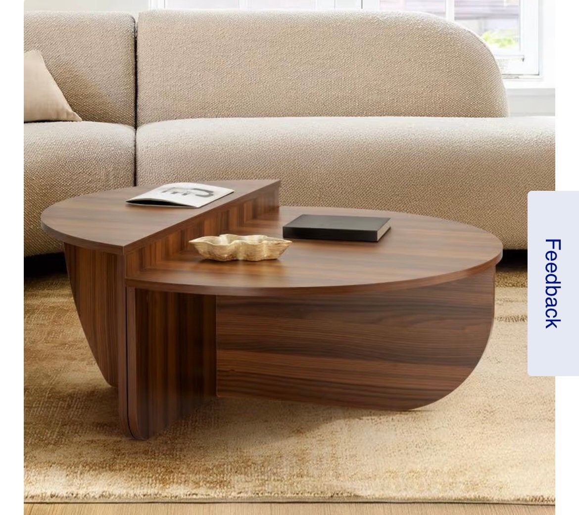 Japandi style salontafel walnootbruin 80 x 30 x 30/35,5 cm, Ophalen, Japandi, 50 tot 100 cm, Rond