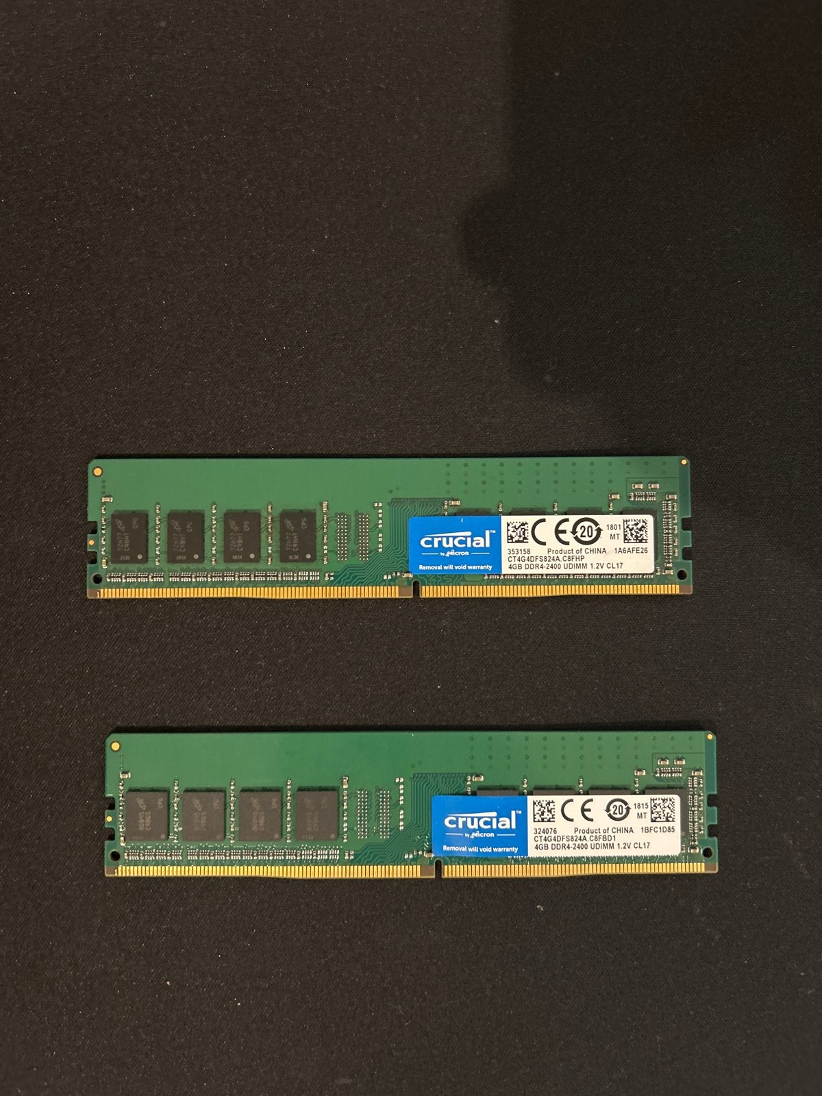 Crucial DDR4 RAM 2x4GB (8GB totaal) 2400MHz, Computers en Software, RAM geheugen, Server, DDR4, Ophalen of Verzenden, Zo goed als nieuw