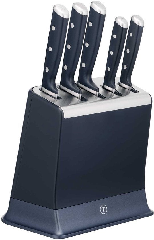 Tefal EverSharp 5-delige messenset messenblok slijper NIEUW, Nieuw, Ophalen of Verzenden, Overige materialen, Overige typen