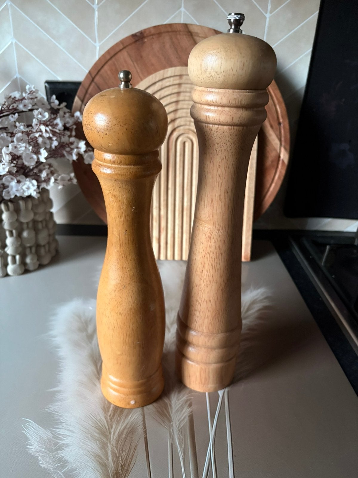 2 houten pepermolens ZGAN, Ophalen of Verzenden, Zo goed als nieuw