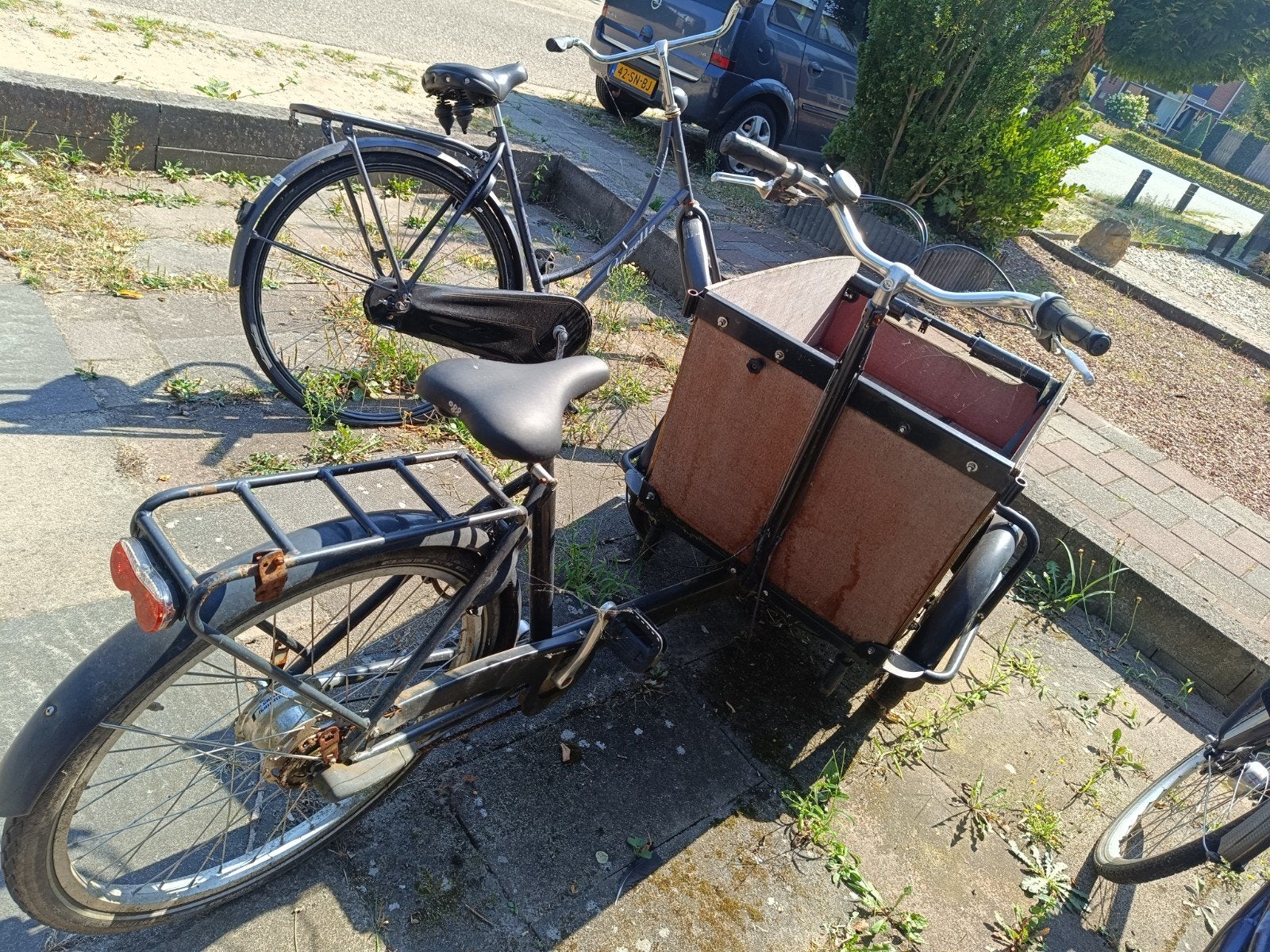 Babboe bakfiets - Ideaal voor kinderen of goederen, Fietsen en Brommers, Ophalen, Gebruikt, Terugtraprem, 2 kinderen