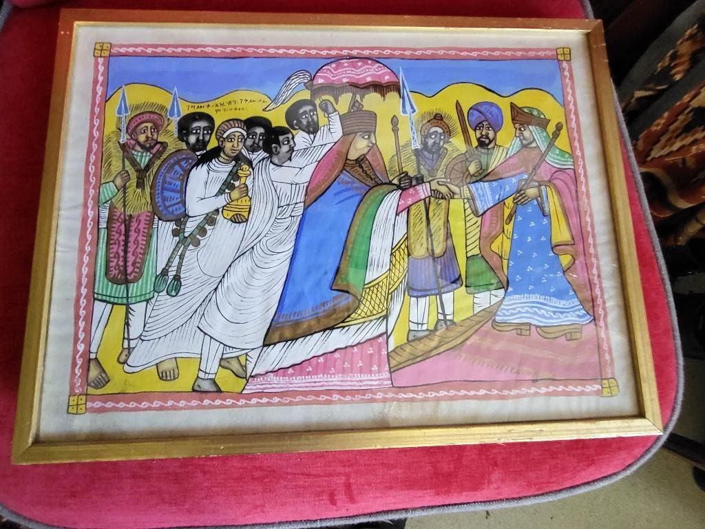 schildering uit Ethiopie, Antiek en Kunst, Kunst | Niet-Westerse kunst, Ophalen of Verzenden