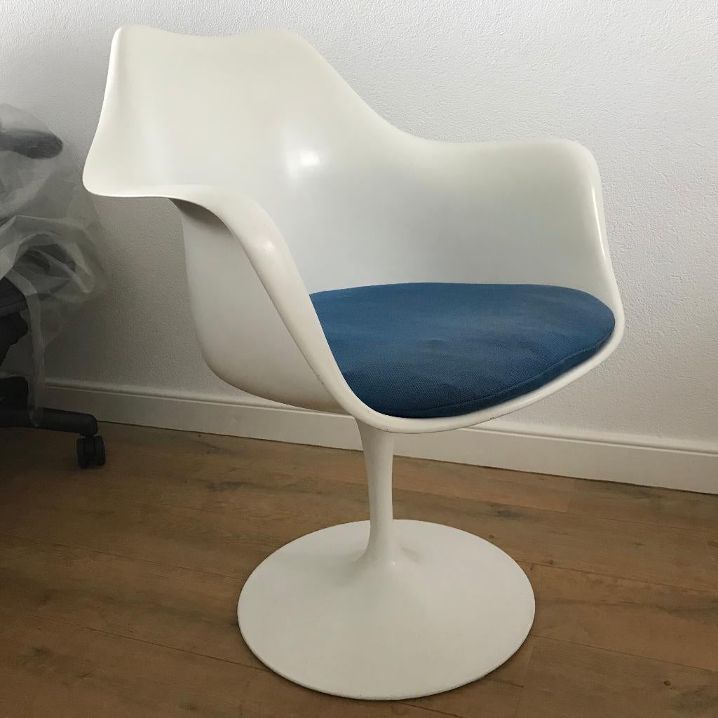 Eero Saarinen Knoll International De Coene stoel, Huis en Inrichting, Stoelen, Kunststof, Gebruikt, Blauw, Ophalen of Verzenden
