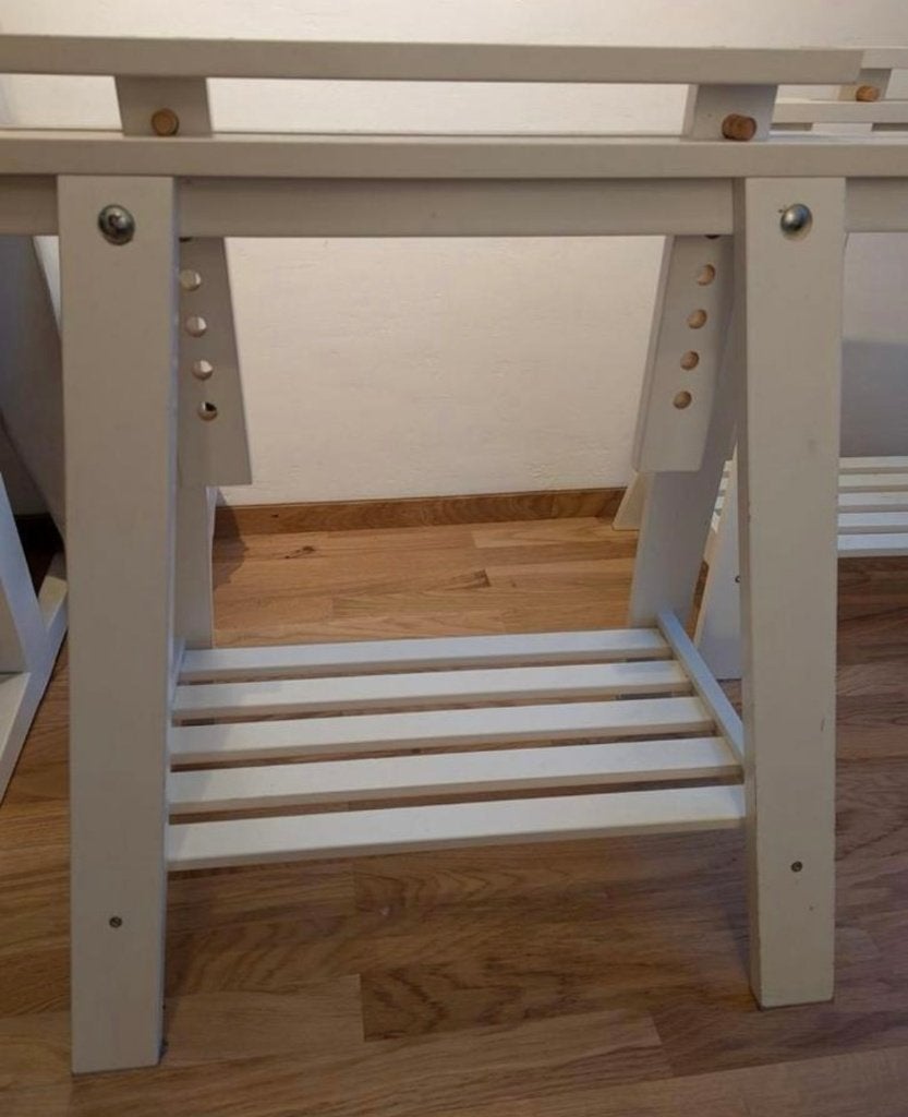 2 IKEA Mittback schragen hout, wit, Ophalen, Overige typen, Gebruikt, Scandinavisch