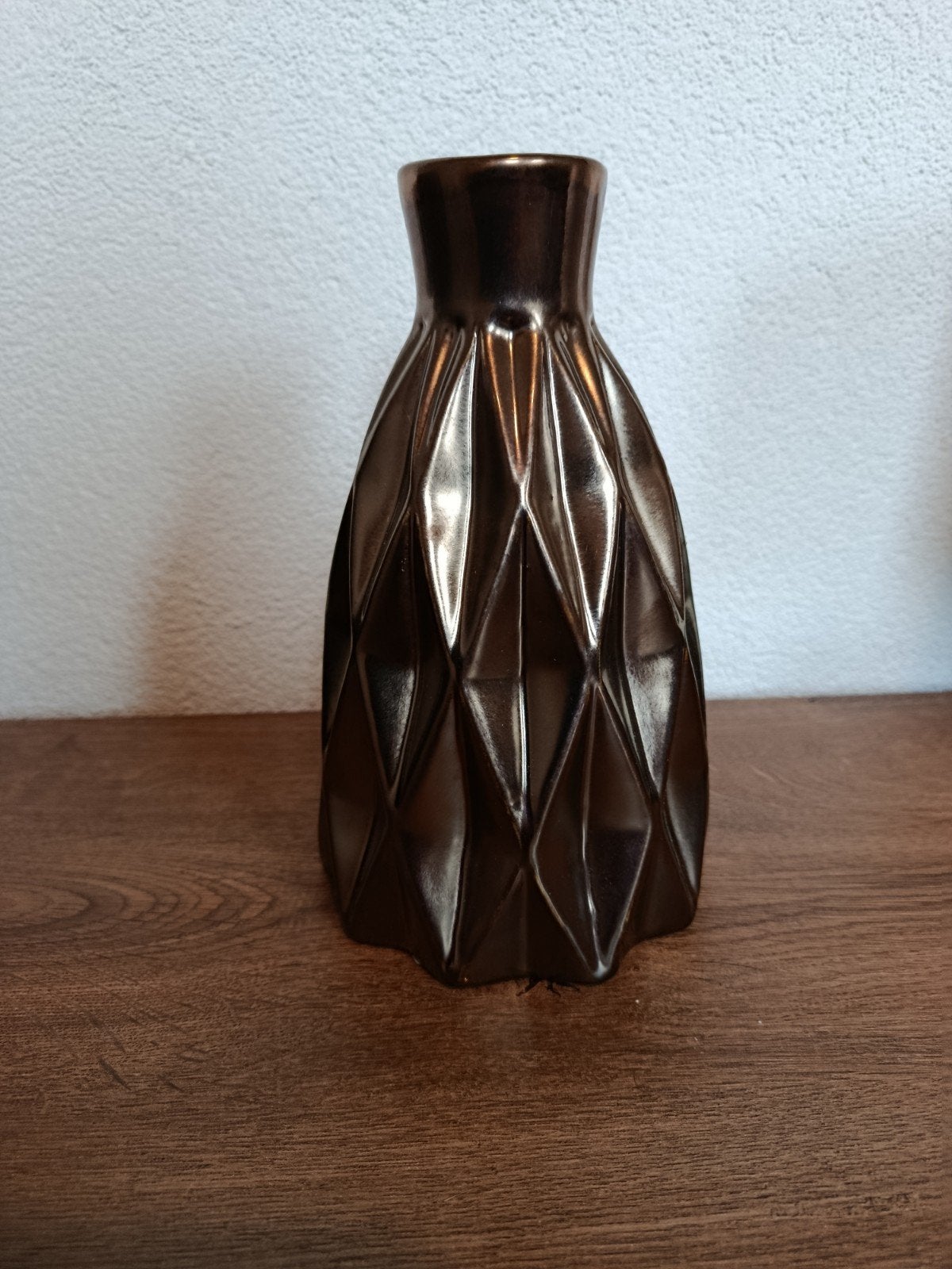 Vaas Diamant - Bruin/Brons, Ophalen of Verzenden, Handgemaakt, Bruin