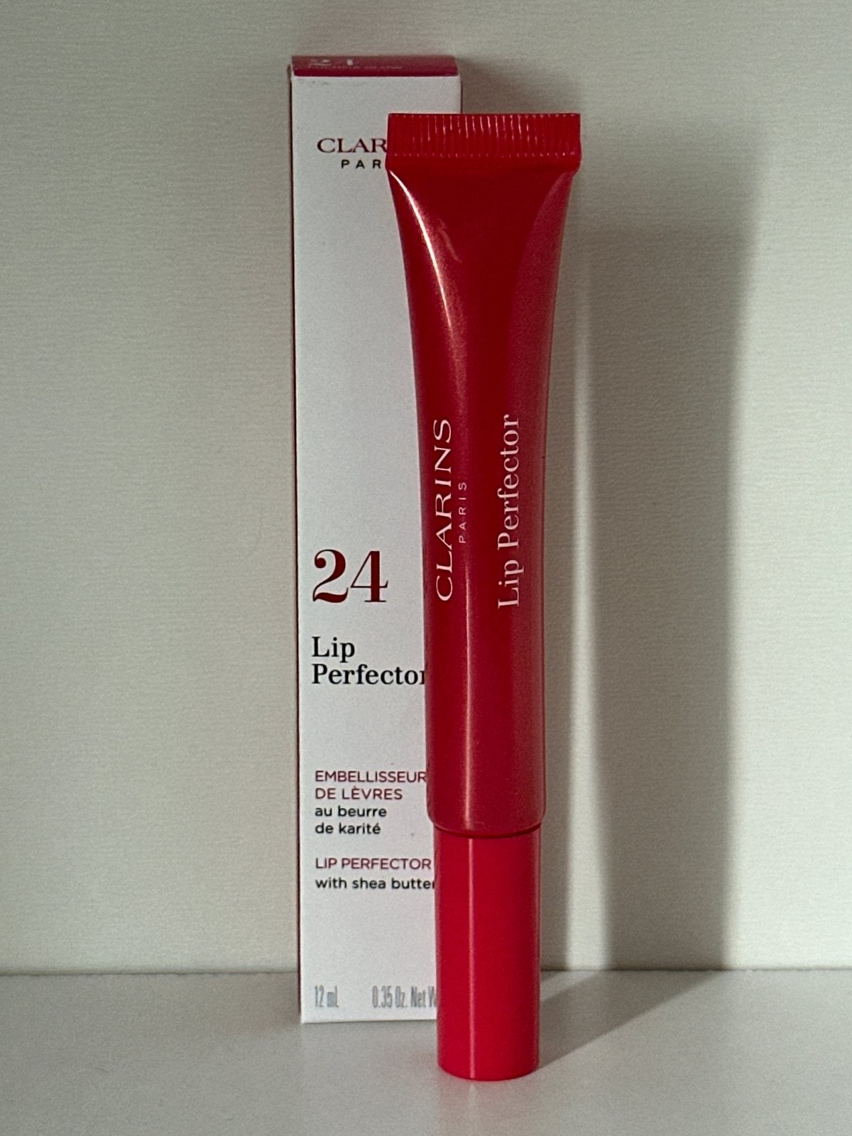 Clarins Lip Perfector 12 ml #24 Fuchsia Glow#, Ophalen of Verzenden, Nieuw, Lippen, Make-up