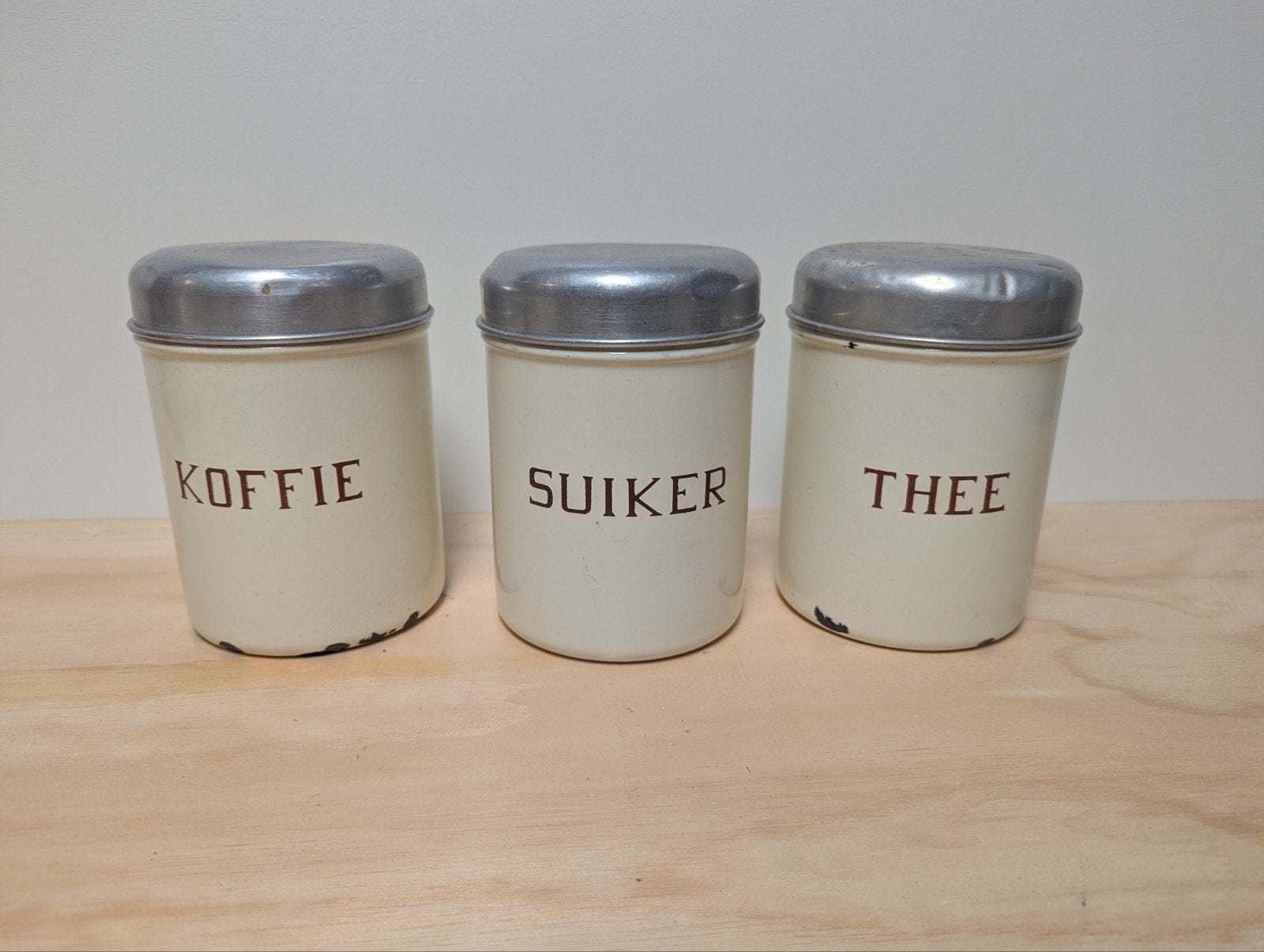 Vintage voorraadpotten: Koffie, Suiker, Thee, Ophalen of Verzenden