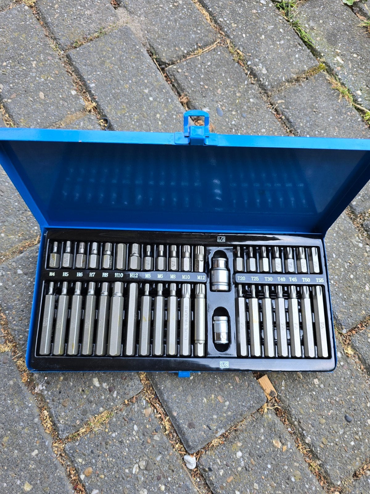 Bitset met doos - H4 t/m H12, M5 t/m M12, T20 t/m T55, Ophalen of Verzenden, Gebruikt