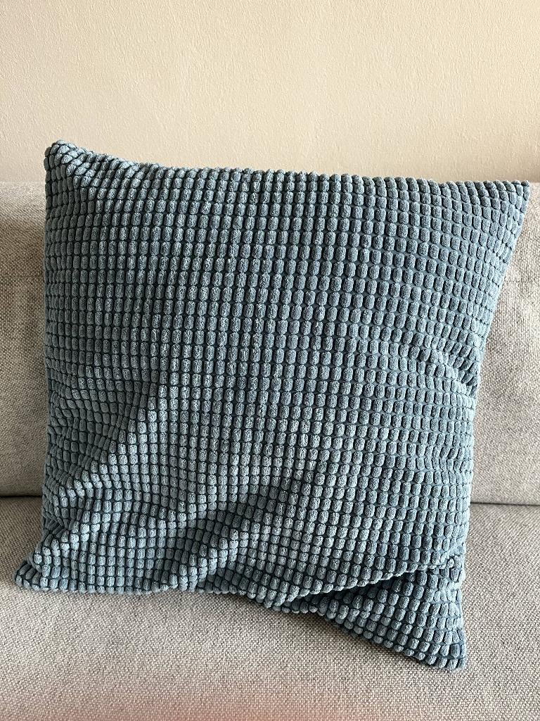 IKEA kussenovertrek 50x50 blauw (evt. met binnenkussen), Ophalen, Gebruikt, Blauw, Vierkant