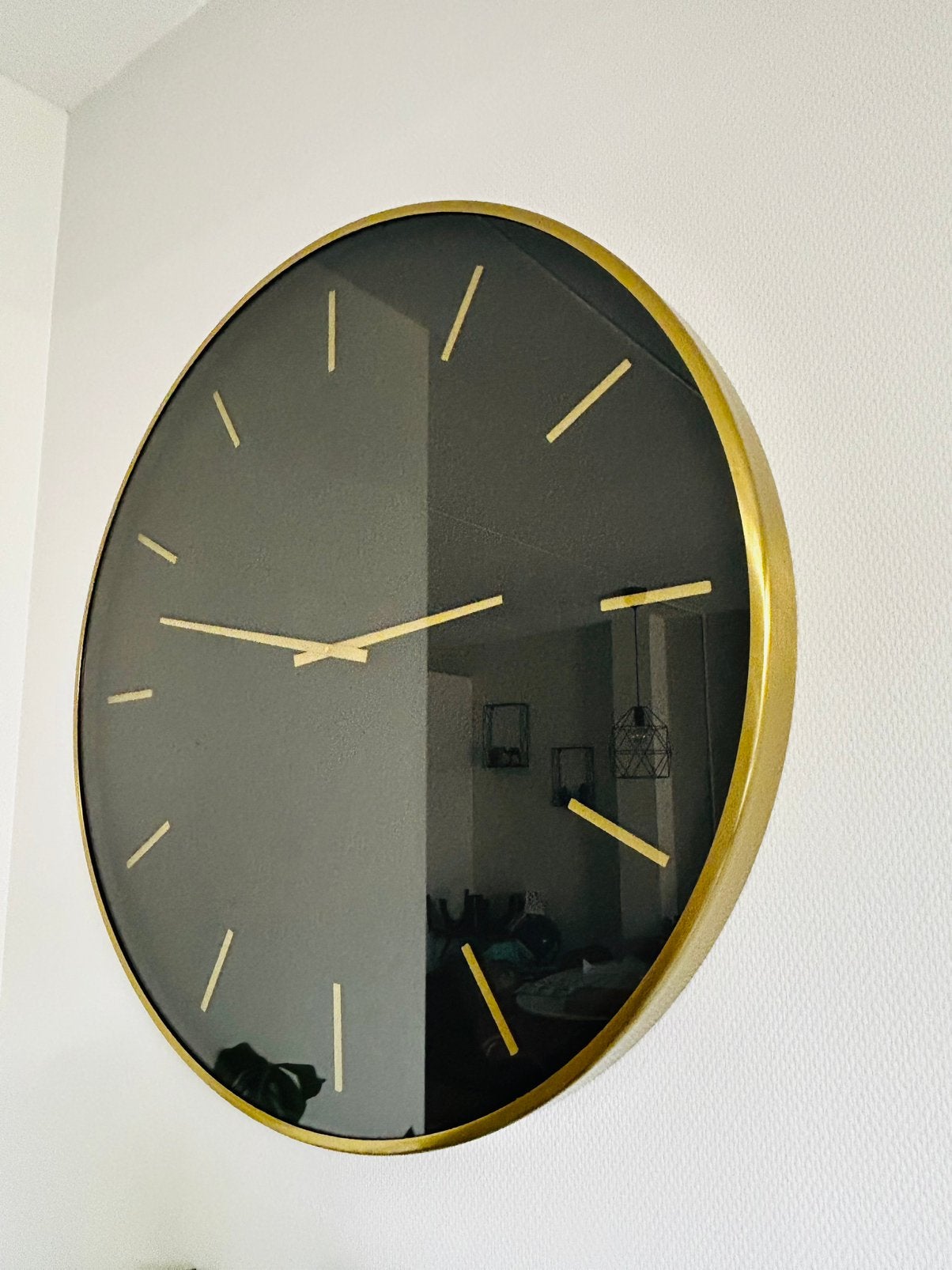 Klok goud, zwart 85cm, Ophalen, Zo goed als nieuw, Wandklok